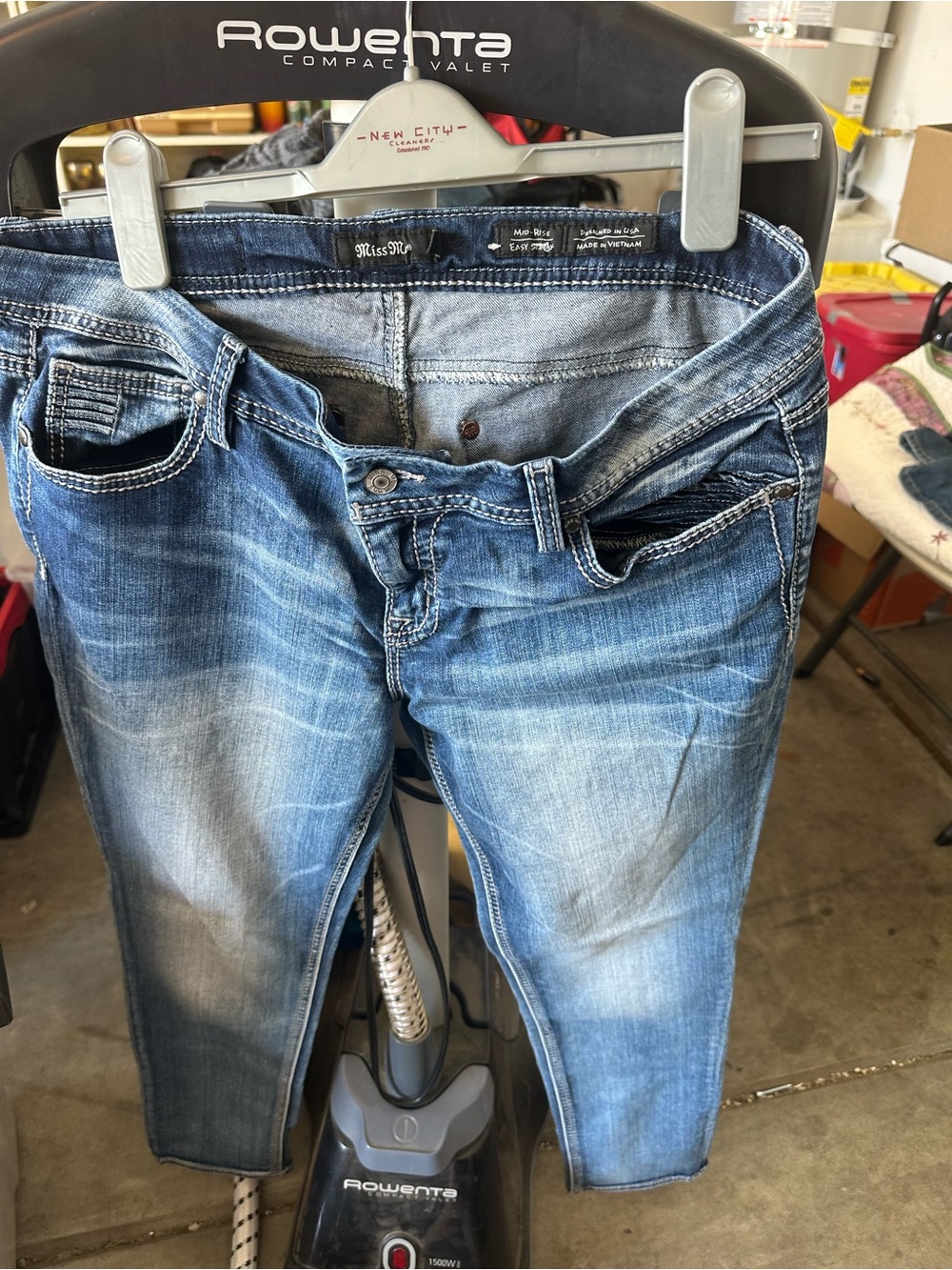 Miss Me Light Blue Distressed Back-Pocket Jeans